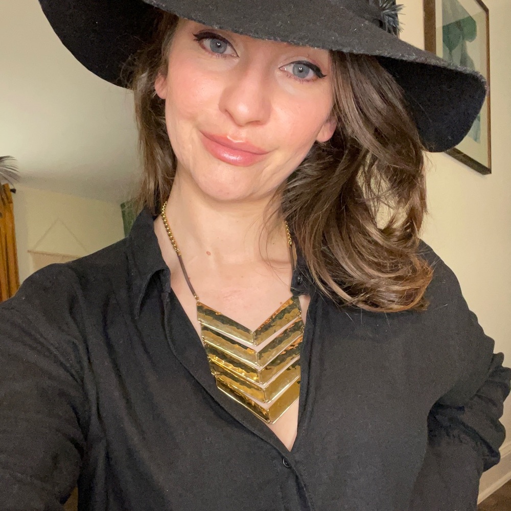 Robert Lee Morris gold & leather necklace
